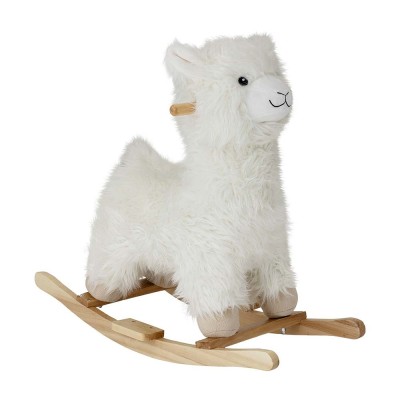 White polyester Kinto llama rocking toy Bloomingville 2