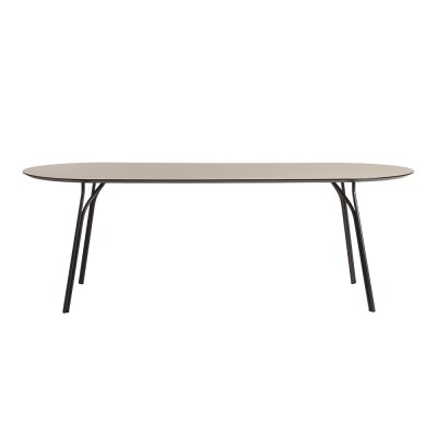 Table de salle à manger Tree 220 cm beige noir Woud Woud
