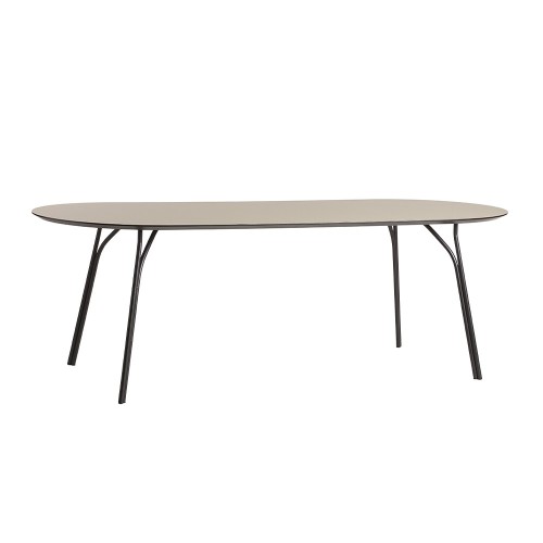 Table de salle à manger Tree 220 cm beige noir Woud