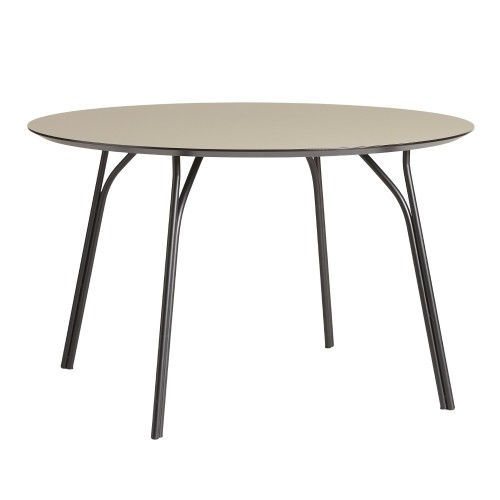 Mesa de comedor árbol Ø120 cm negro y beige Woud