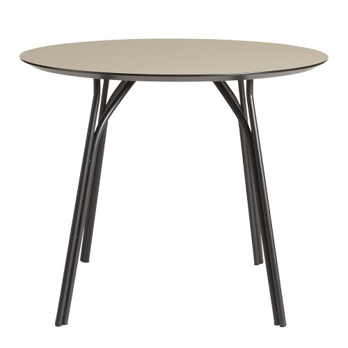 Table de salle à manger Tree Ø90 cm noir et beige Woud