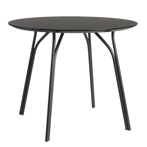 Tree dining table Ø90 cm black Woud