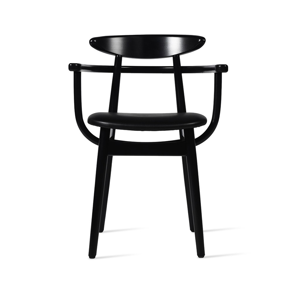Silla tapizada teo con reposabrazos de haya negra Vincent Sheppard