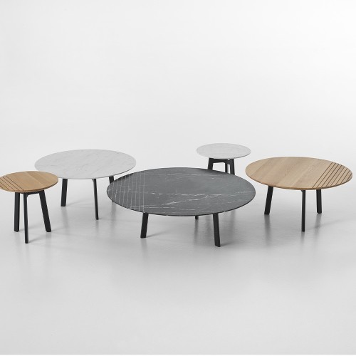 Groove white marble side table Vincent Sheppard