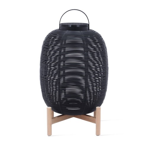 Lantern Tika black H69 teak base Vincent Sheppard