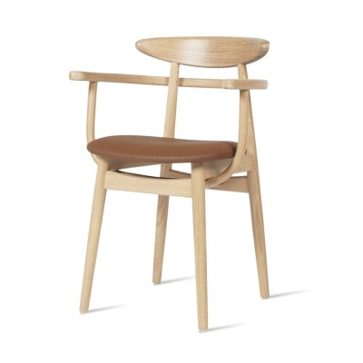 Sedia Teo imbottita con braccioli in rovere naturale Vincent Sheppard 2