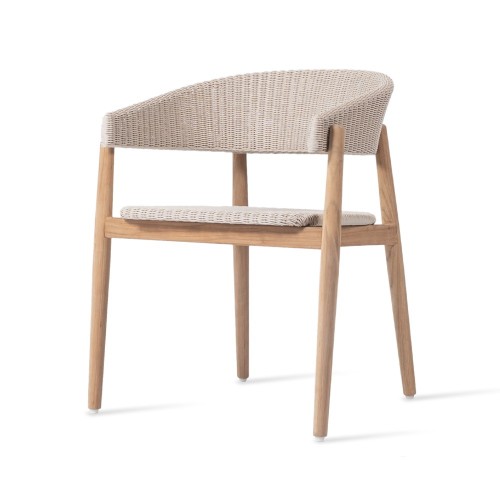 Silla Mona de teca y mimbre beige Vincent Sheppard