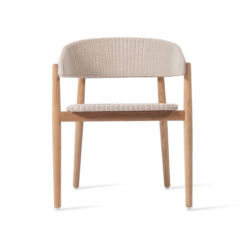 Silla Mona de teca y mimbre beige Vincent Sheppard