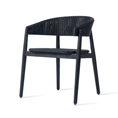 Mona Stuhl Teak & schwarzes Korbgeflecht Vincent Sheppard Vincent Sheppard