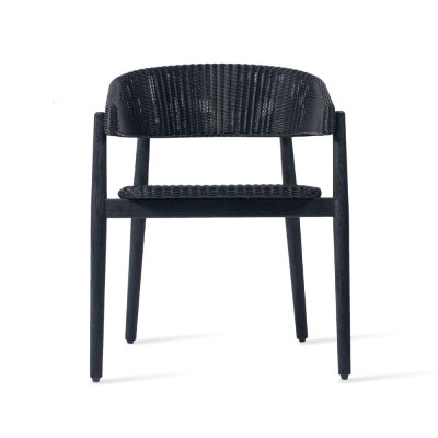Mona stoel teak & zwart wicker 2