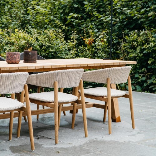 Mona Stuhl Teak & schwarzes Korbgeflecht Vincent Sheppard