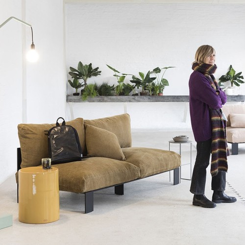 Bea Mombaers mustard 2-seater indoor sofa Serax