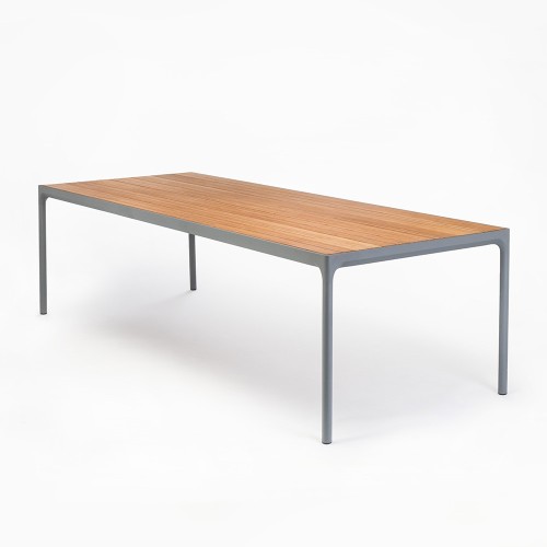 Tavolo da esterno in bambù e grigio forno 90x210 cm Houe