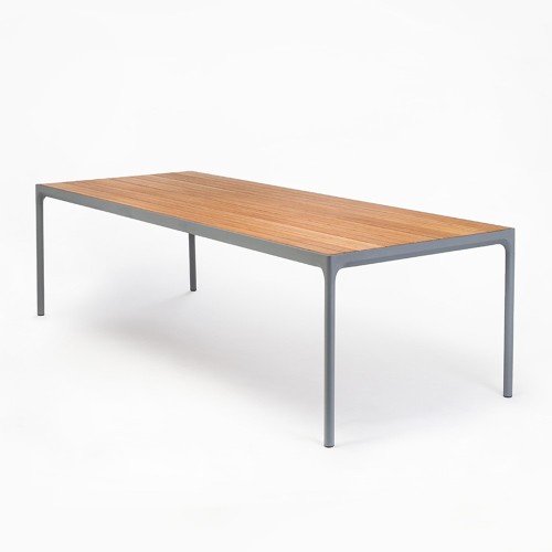 Tavolo da esterno in bambù e grigio forno 90x270 cm Houe