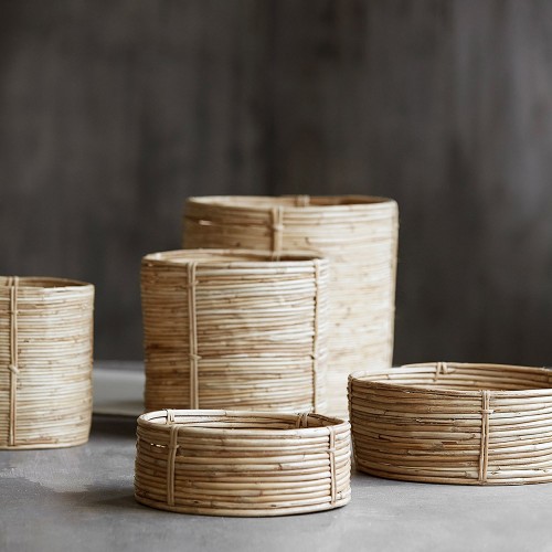 Set of three round natural Chaka baskets House Doctor