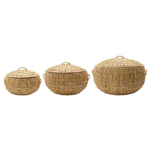 Set of three natural Rata baskets House Doctor
