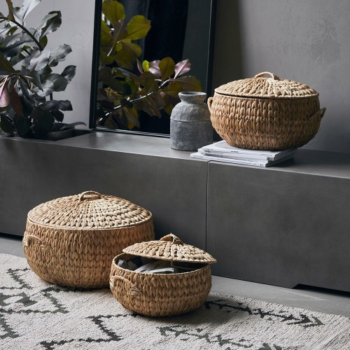 Conjunto de tres cestas Rata natural House Doctor