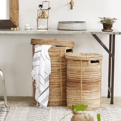 Set of two natural Chaka laundry baskets House Doctor House Doctor