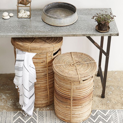 Set of two natural Chaka laundry baskets House Doctor