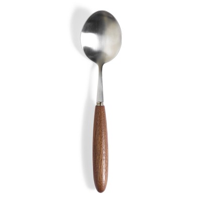 Steel and walnut table spoon