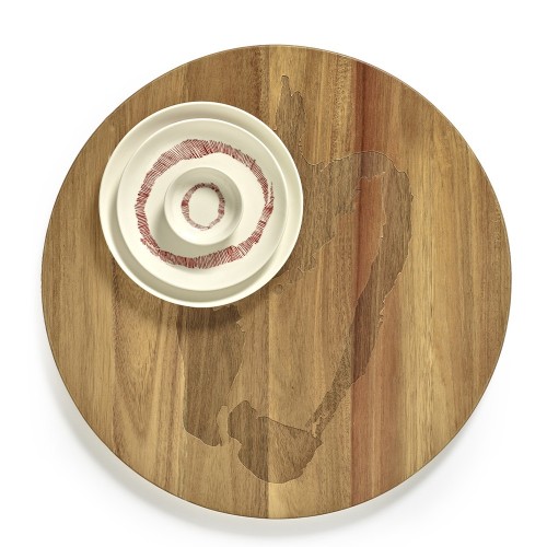 Assiette Feast Ottolenghi blanc rayures rouges XS Serax