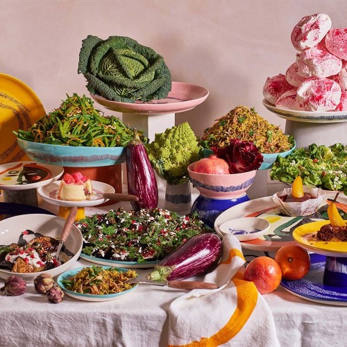 Assiette Feast Ottolenghi blanc rayures rouges XS Serax