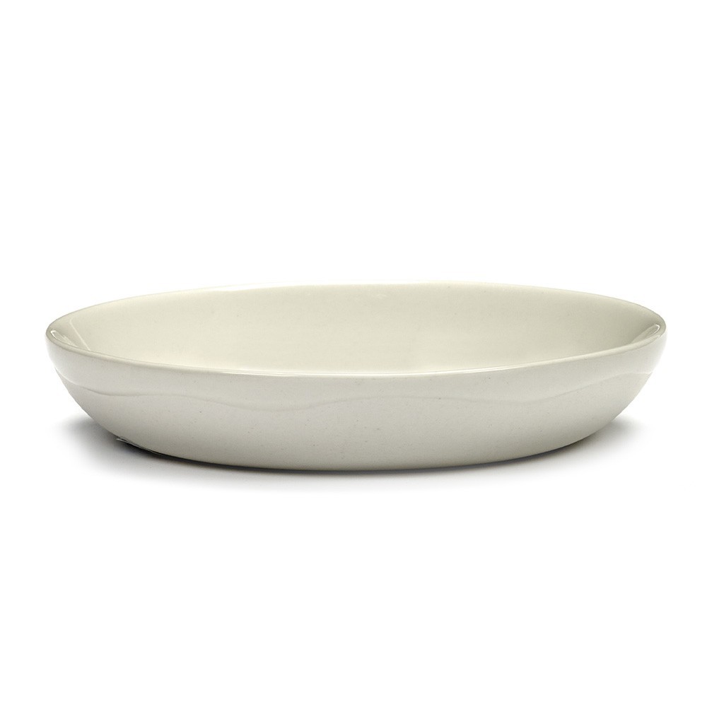 Assiette Feast Ottolenghi blanc rayures bleu foncé S Serax