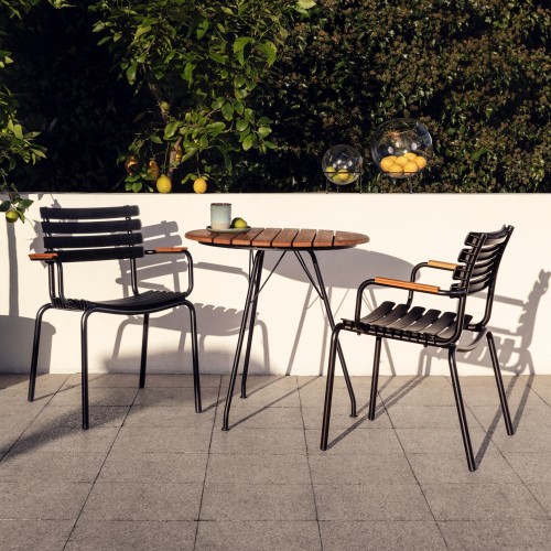 ReClips black outdoor chair with bamboo armrests Houe