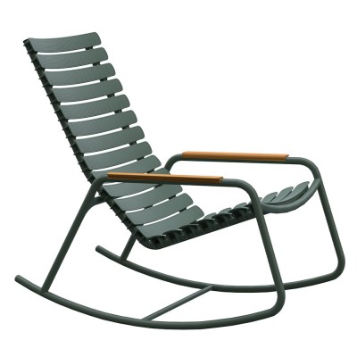 ReClips Outdoor Schaukelstuhl Olive und Bambus Armlehnen arm Houe