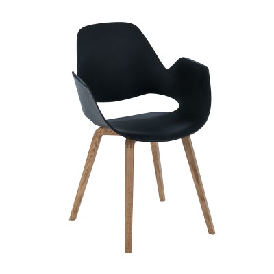 Black Falk chair with armrests and oak base Houe Houe