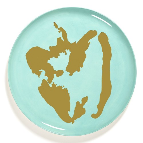 Serving plate Feast Ottolenghi blue golden pepper Serax