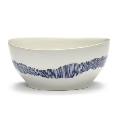 Bowl Feast Ottolenghi white dark blue stripes S Serax