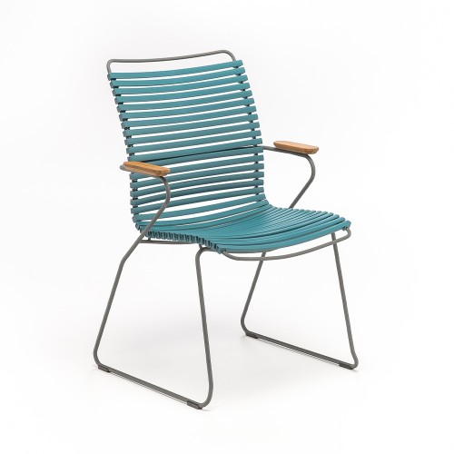 Sedia Click con schienale alto blu petrolio Houe