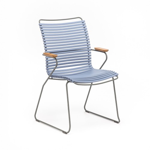 Sedia Click con schienale alto blu piccione Houe