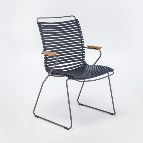 Sedia Click con schienale alto blu scuro Houe