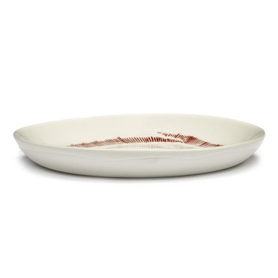 Piatto Festa Ottolenghi bianco strisce rosse XS Serax 2