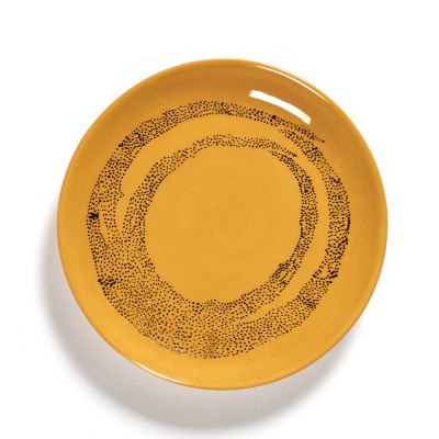 Plato de lunares negro amarillo Feast Ottolenghi XS Serax