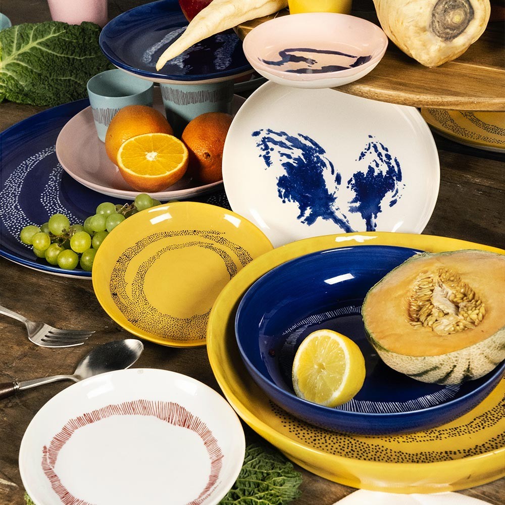Festa Ottolenghi piatto carciofo bianco blu scuro XS Serax