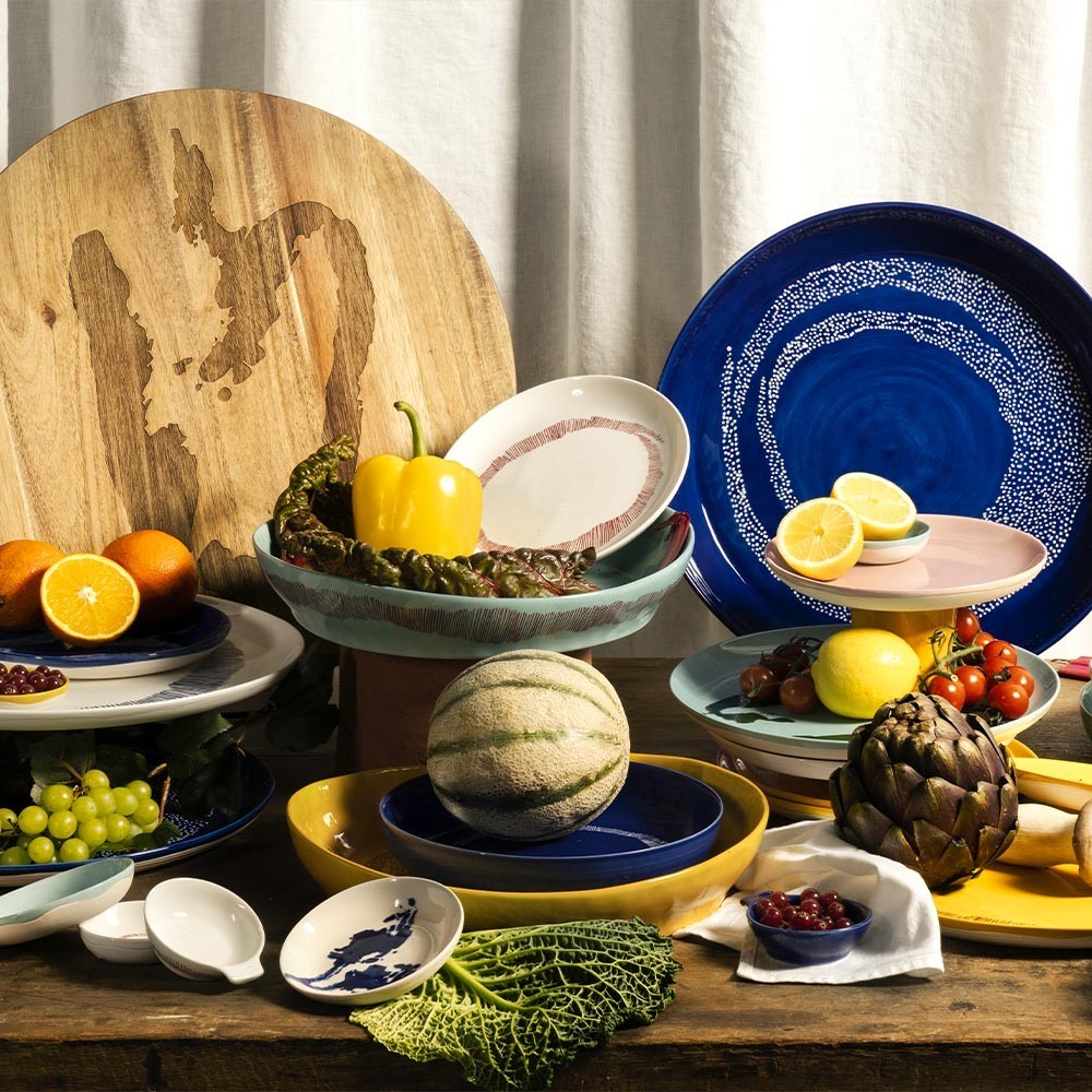 Festa Ottolenghi piatto carciofo bianco blu scuro XS Serax