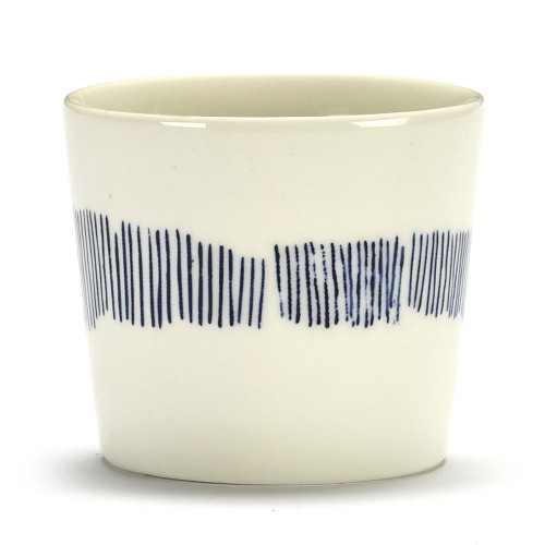 Espresso cup 15cl Feast Ottolenghi white dark blue stripes Serax