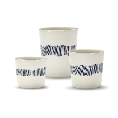 Tazzina Espresso 15cl Festa Ottolenghi bianco righe blu scuro Serax