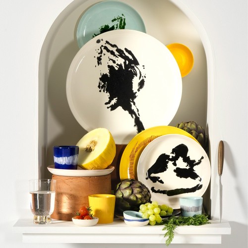 Plato de servir Feast Ottolenghi blanco negro alcachofa L Serax