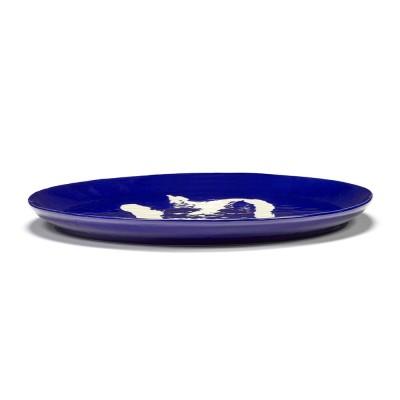Serving plate Feast Ottolenghi blue white stain L Serax 2