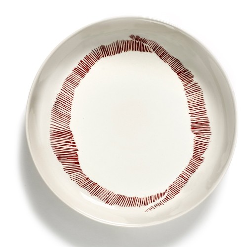 Assiette à bords hauts Feast Ottolenghi blanc rayures rouges Serax