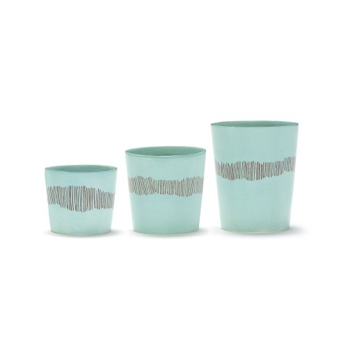 Espressotasse 15cl Feast Ottolenghi blau-rot gestreift Serax