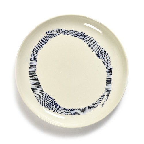 Feast Ottolenghi plate white & blue stripes S Serax