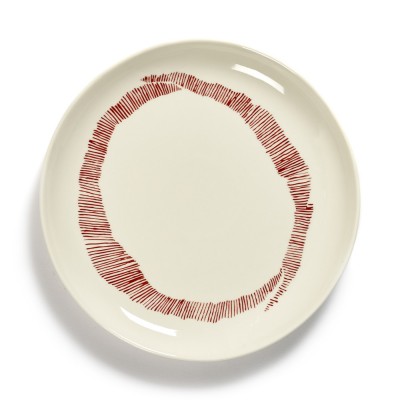 Piatto Festa Ottolenghi righe bianche e rosse S Serax Serax
