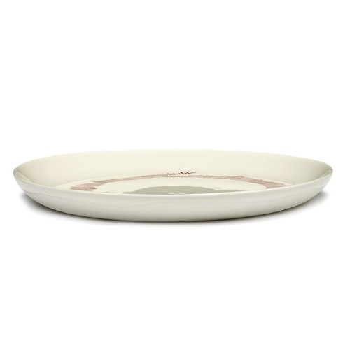 Plato Feast Ottolenghi rayas blancas y rojas S Serax