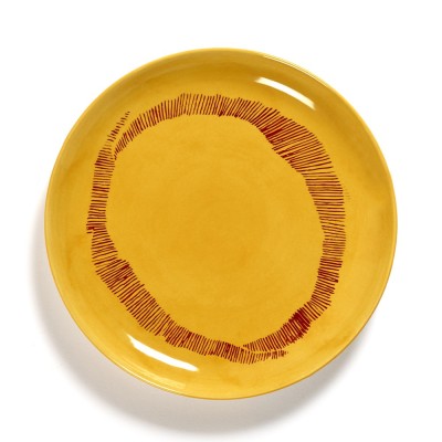 Assiette Feast Ottolenghi jaune rayures rouges S Serax