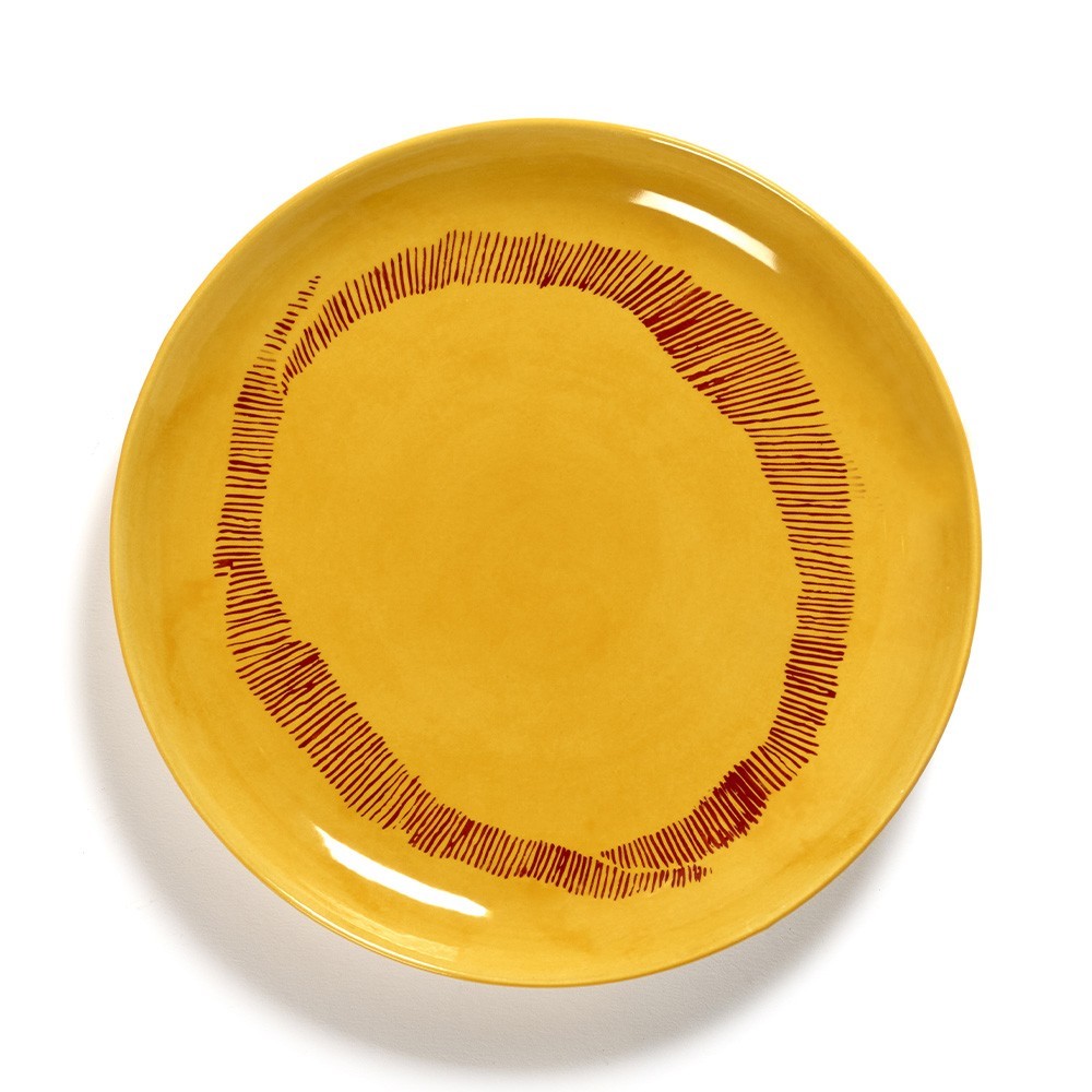 Assiette Feast Ottolenghi jaune rayures rouges S Serax